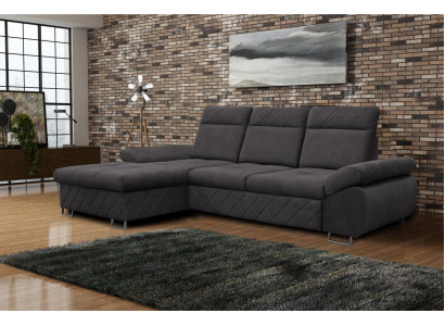 Wohnzimmer Textil L-Form Sofas Braune Ecksofa Couch Polstermöbel Schlafsofa NEU