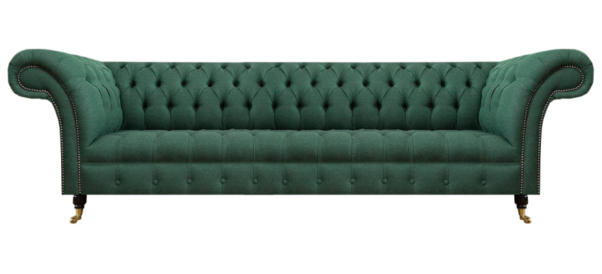 Polstermöbel Luxus Viersitzer Sofa Couch Grün Wohnzimmer Chesterfield