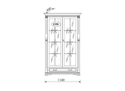 Klassische Vitrine Vitrinenschrank Vitrinen Glasschrank Schrank Kolonial OW2A
