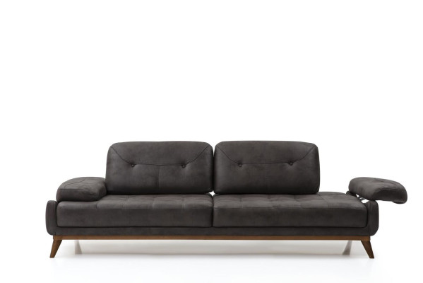 Grau-Gelbe Sofagarnitur 3+3+1 Sitzer Luxus Polstermöbel Wohnzimmer Set
