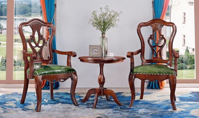 Designer Stuhl Armlehnen Wohnzimmer 2x Stühle Holz Gruppe Garnitur