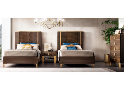Hotel Einrichtung 2x Betten + Nachttisch Design Moderne Luxus Möbel 3tlg. Set